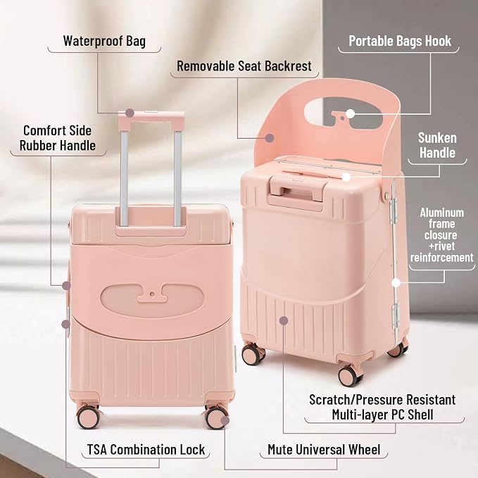 22 Inch Hardside Checked Luggage - 40L Spinner Suitcase W/TSA Lock - Image 4