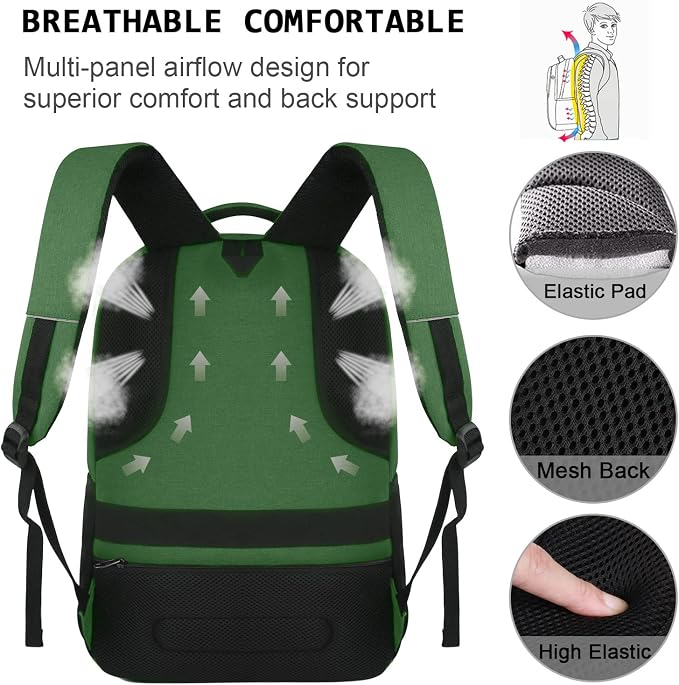 Laptop Backpack, Business Travel Anti Theft Slim Durable Laptops Backpack - Image 5
