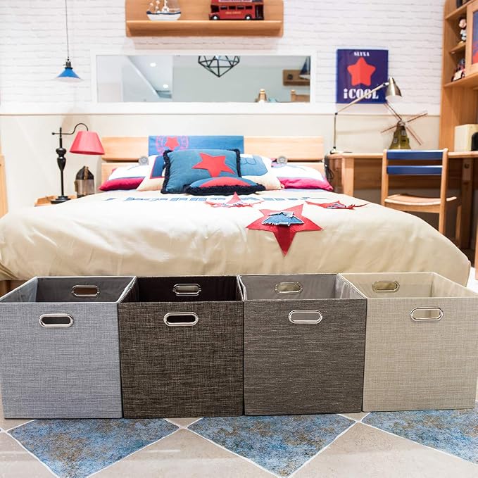 Posprica Fabric Storage Cubes, 13×13×13 cube storage bins, Foldable Drawers - Image 6