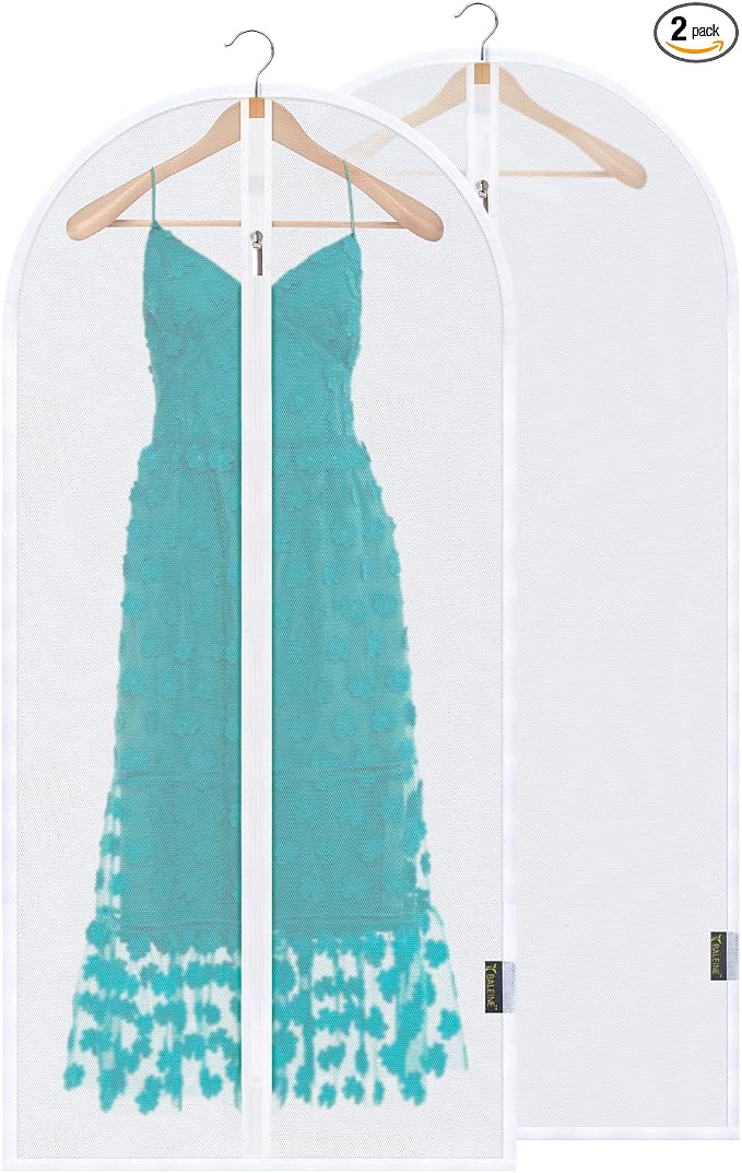 BALEINE 48'' Translucent Garment Bags, 2 Packs PEVA Dress Bag by BALEINE