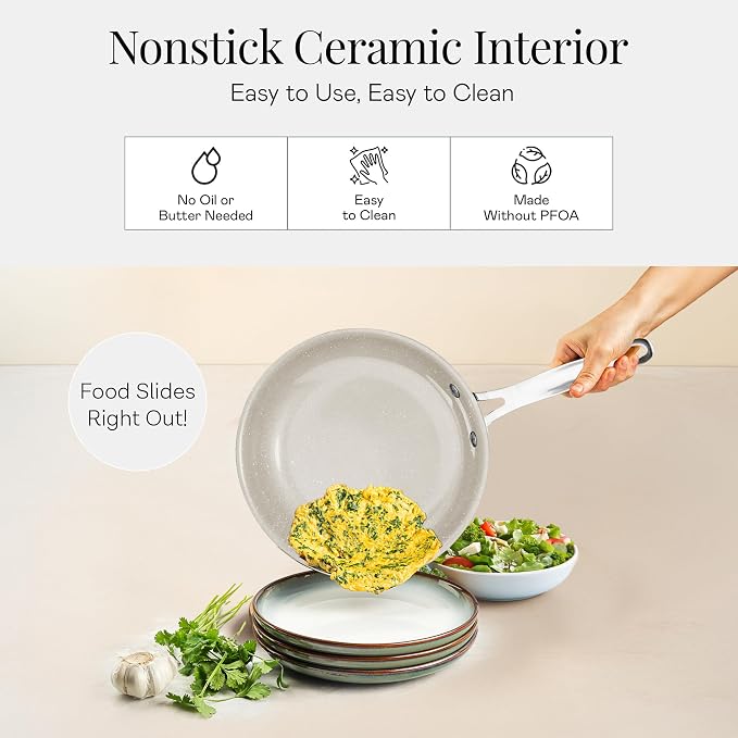 Granitestone 20 Pc Ceramic Cookware Set Nonstick, Complete Pots and Pans Set - Image 5