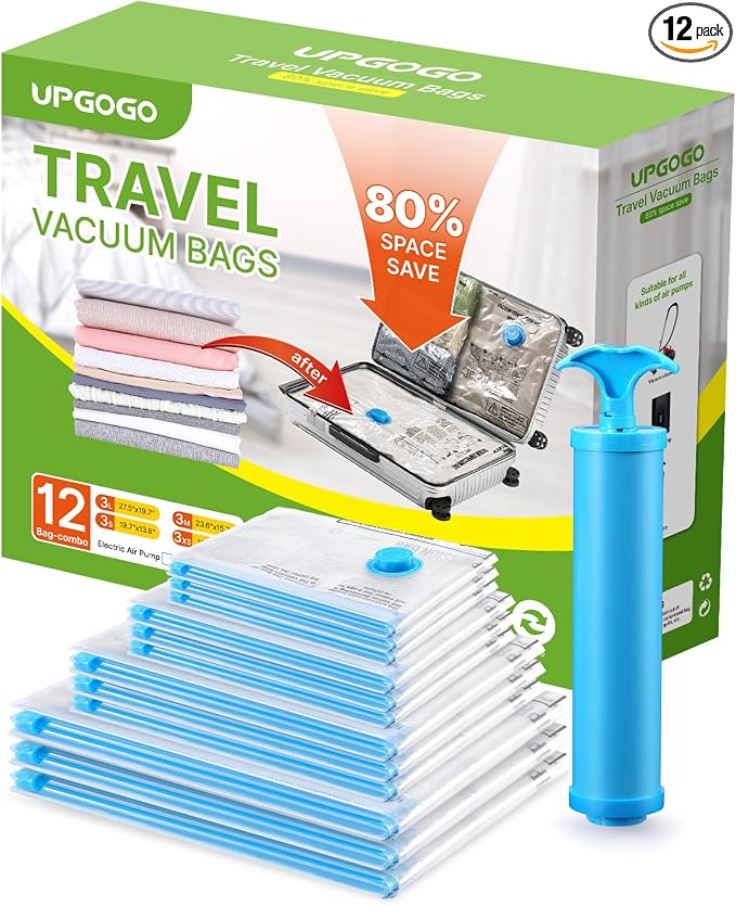Vacuum Bags for Travel, 12 Pack by UPGOGO