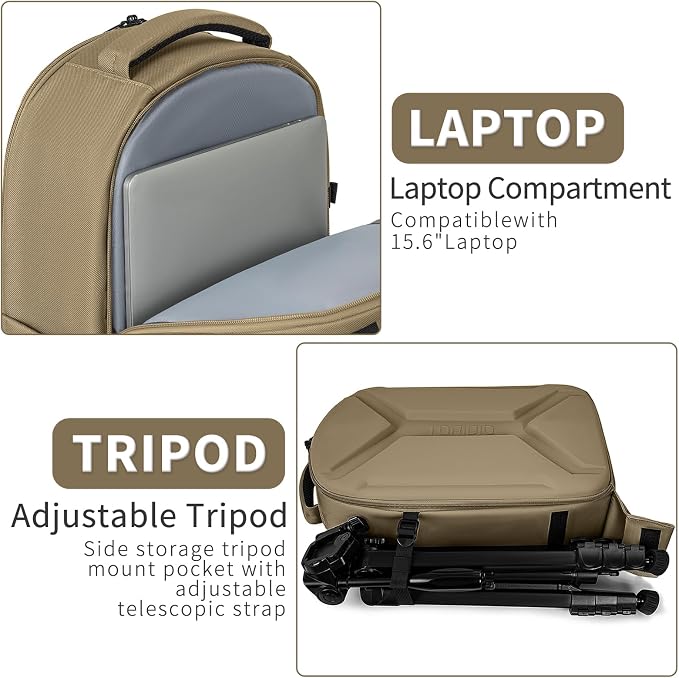 TORIBIO Camera Backpack, Hardshell DSLR Photography Camera Bag, Waterproof Hard - Image 5