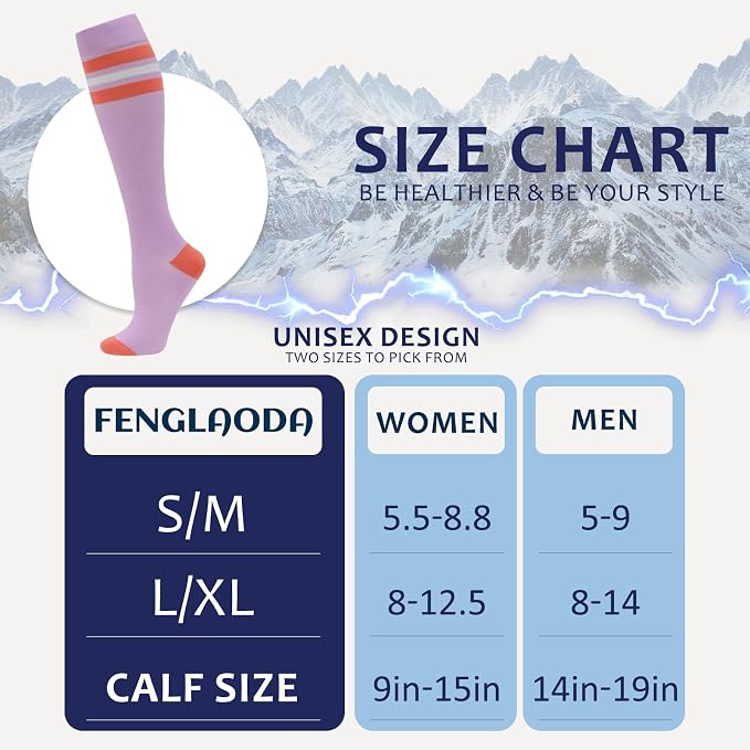 fenglaoda 8 Pairs Compression Socks - Image 2