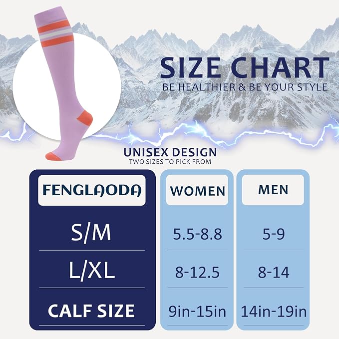 fenglaoda 8 Pairs Compression Socks - Image 2