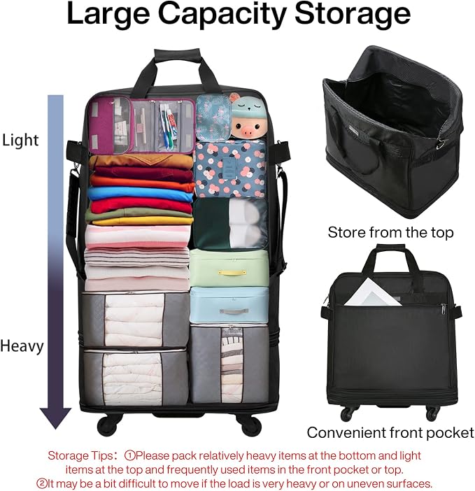 Hanke Suitcases with Wheels Expandable Foldable Luggage Bag Suitcase - Image 5
