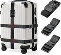Luggage Straps with TSA Lock, Adjustable Heavy Duty Black Luggage Straps by LUCKLISA