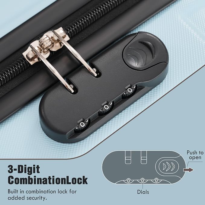 Merax Luggage Sets of 3 Piece Carry on Suitcase Airline Approved, Hardcase - Image 6
