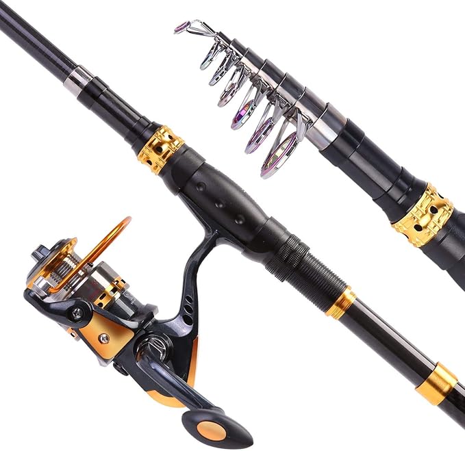 Sougayilang Fishing Rod Reel Combos Carbon Fiber Telescopic Fishing pole - Image 2