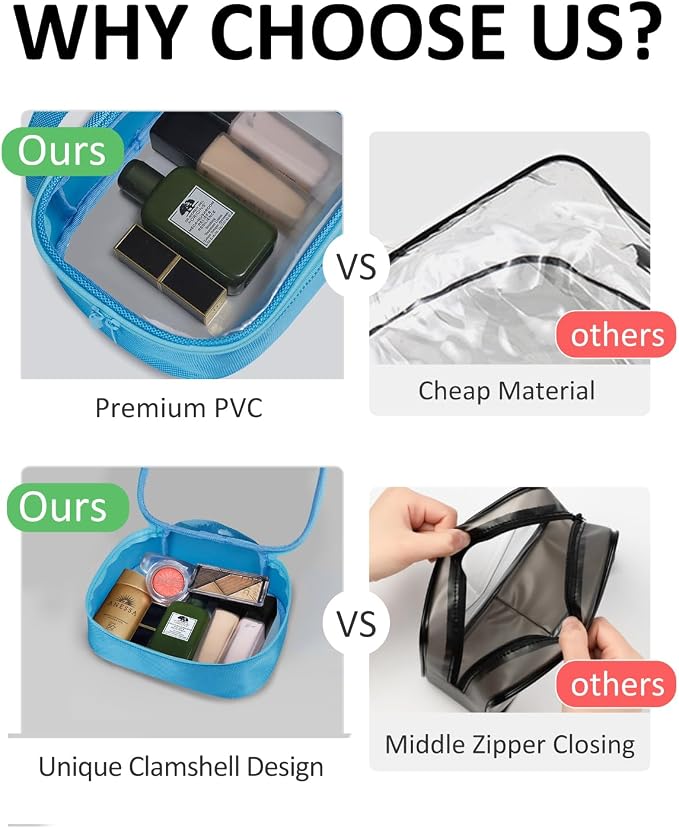 Moyad TSA Approved Clear Toiletry Bag, 1 Pack Quart Size 3-1-1 Liquids Pouch - Image 4