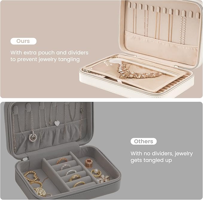 Lolalet Travel Jewelry Case for Women, Travel Jewelry Organizer Box - Image 4