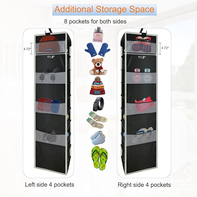 Large-Sized Hanging Shoe Organizer 10-Shelf, Sturdy Hanging Closet Organizer - Image 6