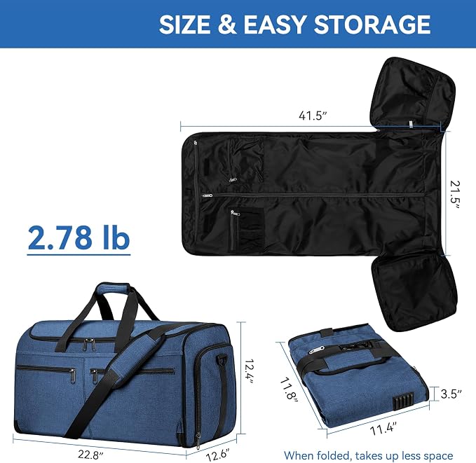 Bukere Garment Duffle Bags for Travel, Convertible Carry on Bag - Image 5