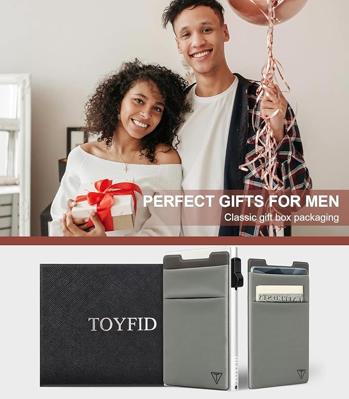 Slim Wallet for Men and Women, Pop Up Credit Card Wallet Metal Minimalist Cards - Image 7