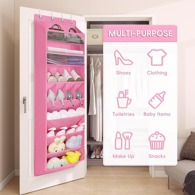 FENTEC 1 Pack 8 Shelves Over The Door Shoe Organizer, Shoe Rack - Image 6