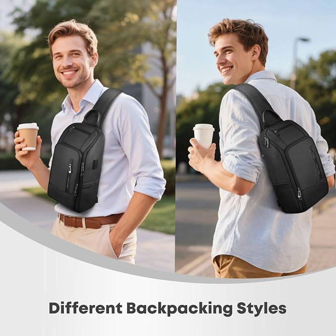Crossbody Sling Bag for Men, Waterproof Sling Crossbody Backpack - Image 5