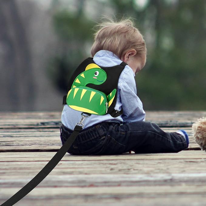 Accmor Toddler Harness Leash + Anti Lost Wrist Link, Cute Dinosaur Kids Harness - Image 5