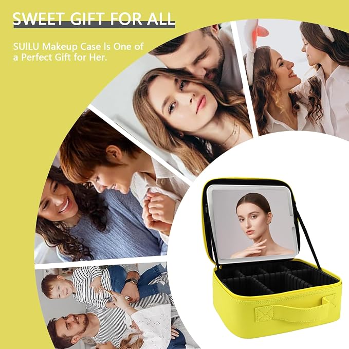 Makeup Bag with Led Mirror, Travel Makeup Organizer with 3 Color Setting - Image 6