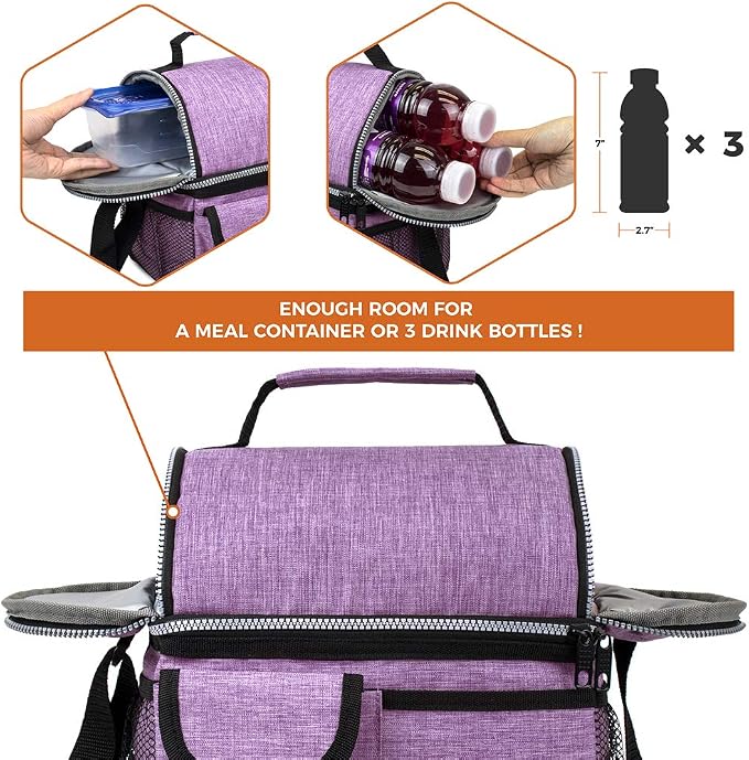 opux Lunch Bag Women Insulated, Adult Lunch Box Cooler, Lunch Box - Image 7