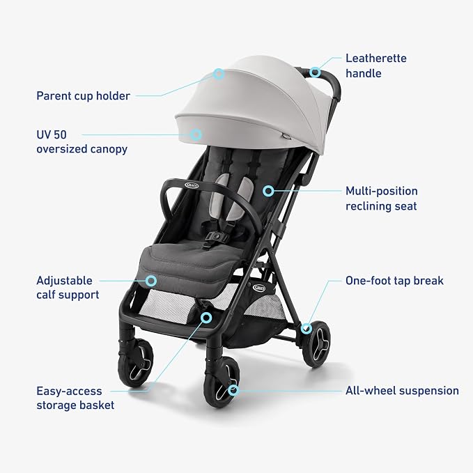 Graco Ready2Jet Travel System – Overhead Friendly Compact Travel Stroller - Image 7