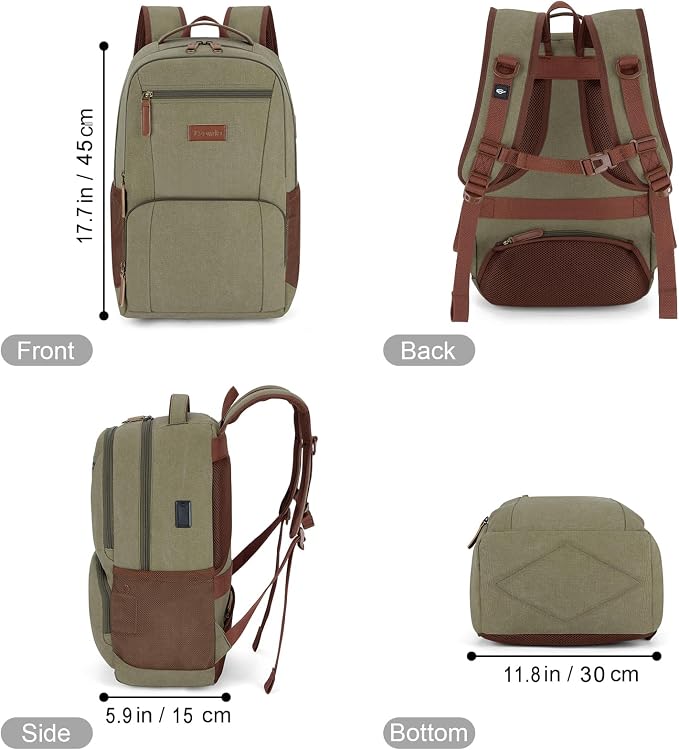 Tzowla Canvas Laptop College Backpack - Image 7
