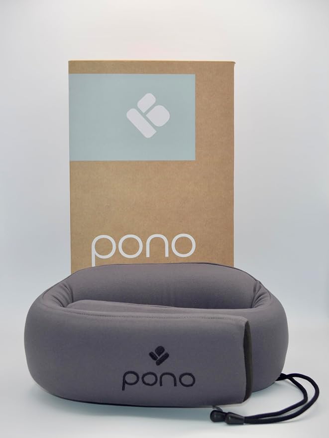 Pono Neck Cradle Travel Pillow: Memory Foam, Ergonomic 360° Adjustable Support by Unknown