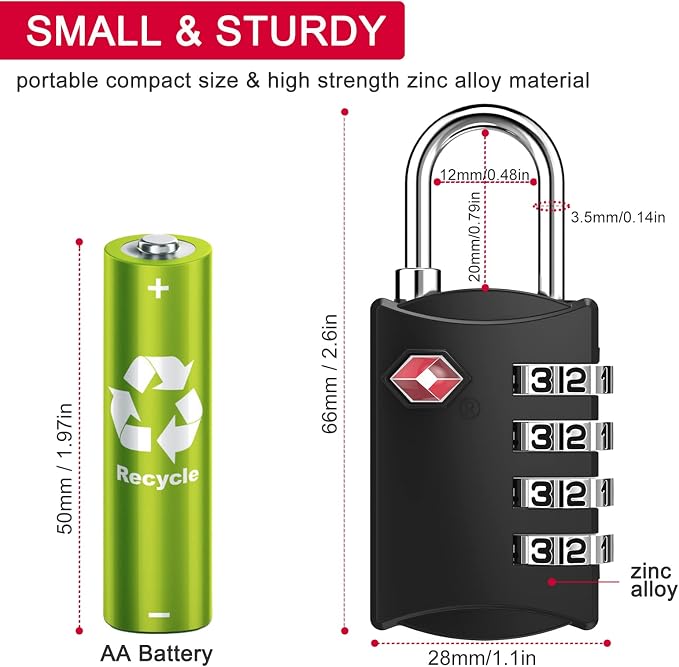 ZHEGE TSA Approved Luggage Lock - Image 5