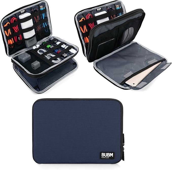 BUBM Double Layer Electronics Organizer, Travel Gadget Bag by BUBM