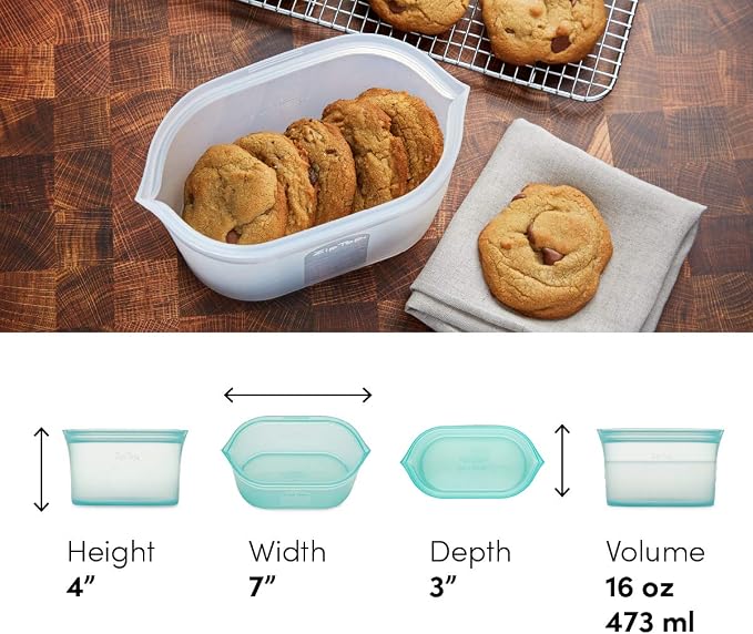 Zip Top Reusable Food Storage Bags | Small Dish | Silicone Meal Prep Container - Image 4