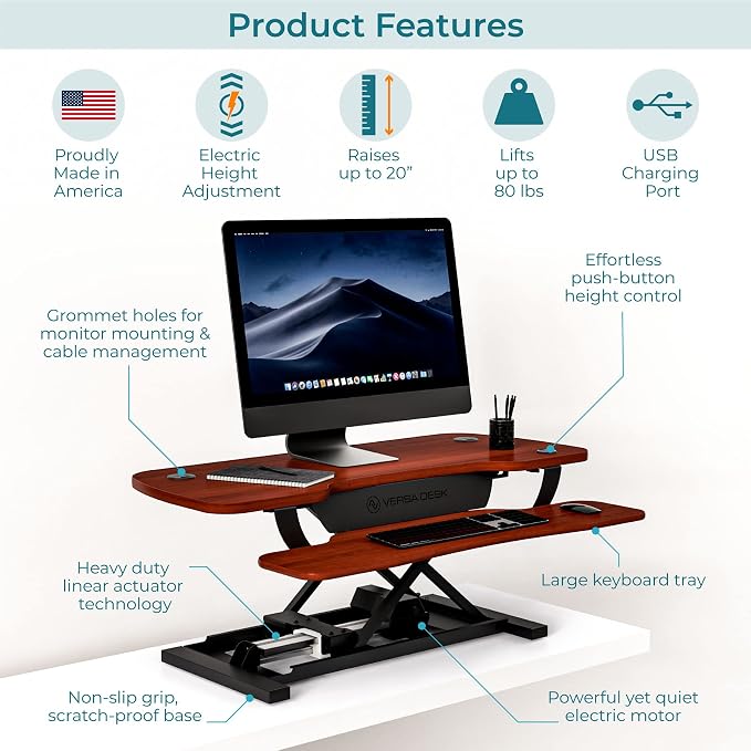 VERSADESK® PowerPro™ 40” x 24” Standing Desk Converter | 7.75” - Image 2