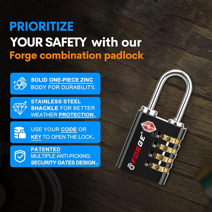 Forge Dual-Opening: Key or Combination Access Lock, TSA Approved Locks - Image 6
