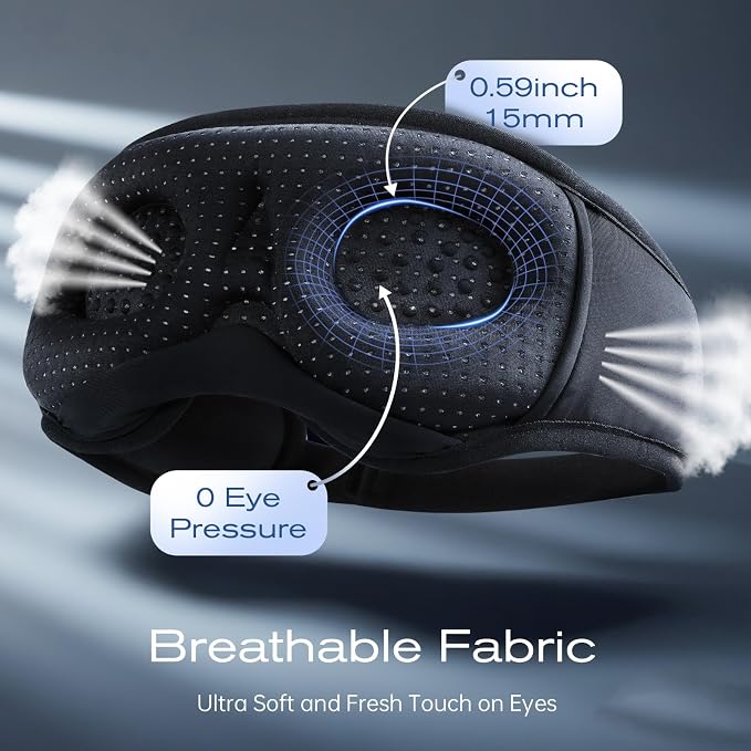 3D Sleep Mask with Bluetooth Headphones, Sleeping Headphones - Image 6