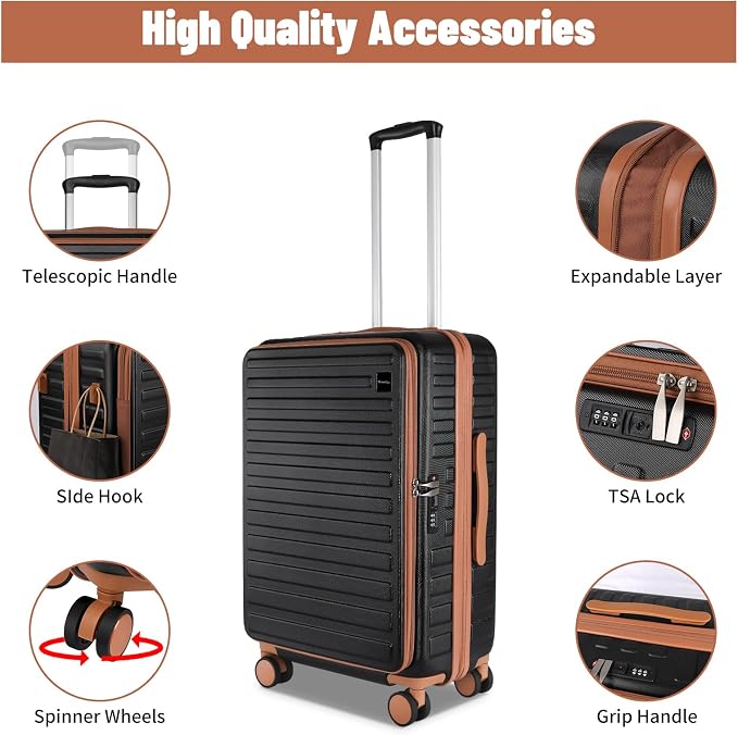 3-Piece 20/24 Top Opening Hardshell Lightweight Luggage and 28-Inch Clamshell - Image 6
