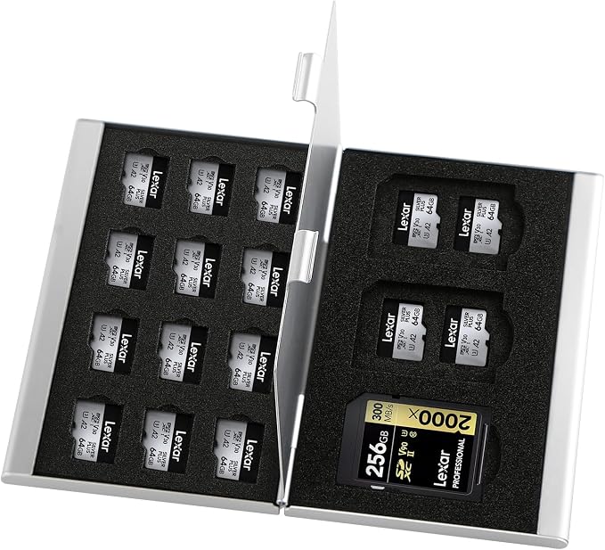 Aluminum SD Card Case, 21Slots Ultrathin SD Card Holder, Memory Card Storage by Unknown
