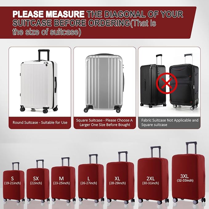 Travel Luggage Cover Suitcase Protector Scratch-Resistant Fit 19-31 Inch - Image 5