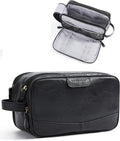 BAGSMART Toiletry Bag for Men, PU Leather Travel Bag for Toiletries, Dopp Kit by BAGSMART