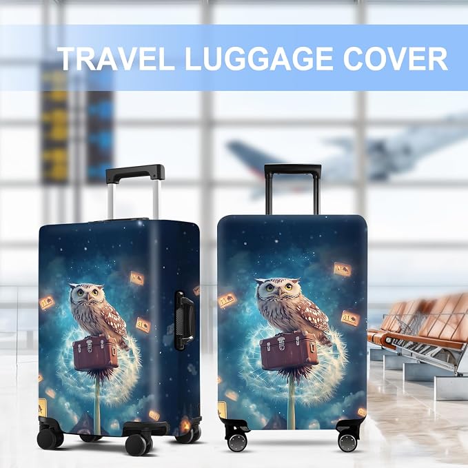 Owl Luggage Cover Washable Suitcase Protector Anti-Scratch, Stretchable Fit - Image 5