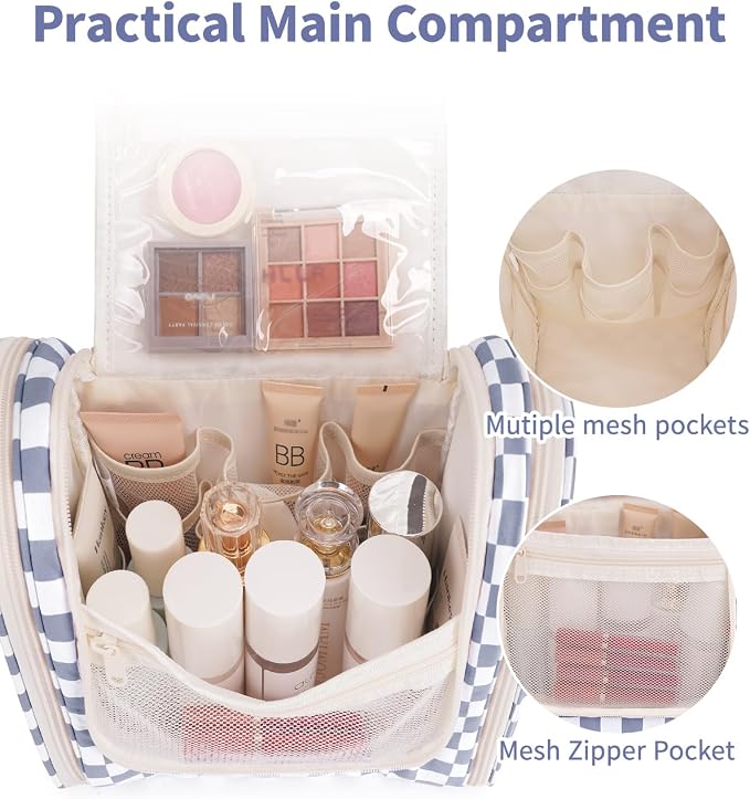 Narwey Checked Hanging Travel Toiletry Bag - Image 2