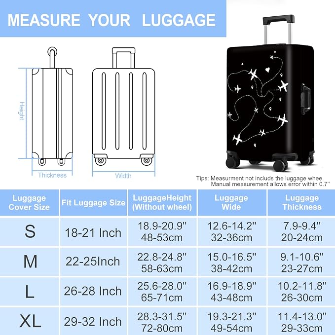 Luggage Cover Washable Suitcase Protector Anti-Scratch, Stretchable Fit - Image 7