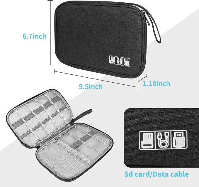 Electronics Organizer Travel Case, Electronic Accessories Storage Bag, Travel - Image 5
