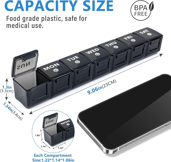 2-Pack Weekly Large Pill Organizer - Image 3