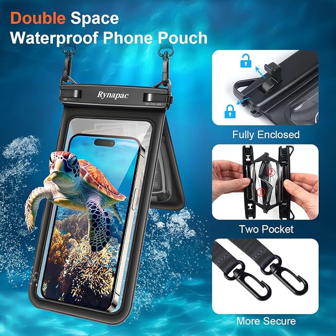 Double Space Waterproof Phone Pouch, 2 Pack Waterproof Phone Case - Image 3
