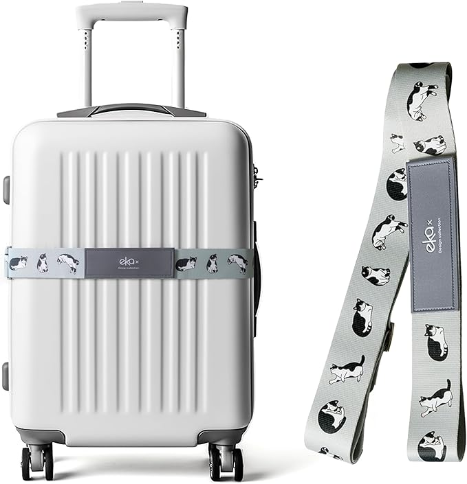 Luggage Straps for Suitcases, Adjustable Luggage Elastic Belt, Travel by EKAX