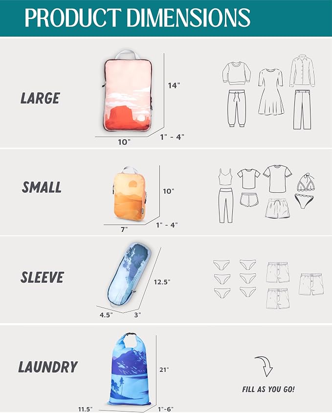Compression Packing Cubes Set for Travel - Image 5