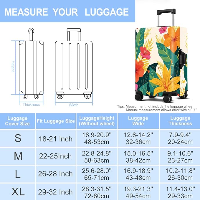 Luggage Cover Washable Suitcase Protector Anti-Scratch, Stretchable Fit - Image 6