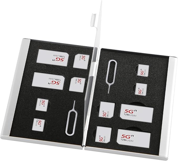 Aluminum SIM Card Case, 14Slots Ultrathin SIM Card Holder, Fit by Unknown