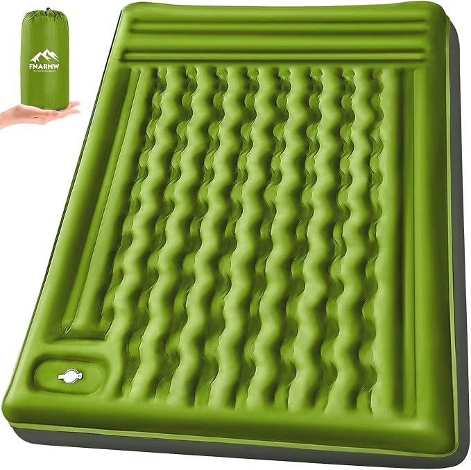 Double Sleeping Pad Camping, Self Inflating 6'' Extra-Thick 2 Person Pillow by FNARMW
