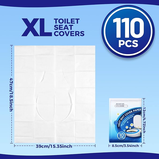 YGDZ Toilet Seat Covers Disposable, XL Flushable Toilet Seat Covers Travel - Image 2