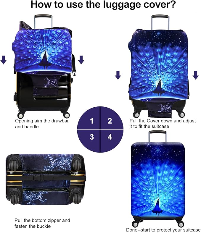 7-Mi Suitcase Cover 3D Print Design Travel Luggage Protector Trolley Case Cover - Image 3
