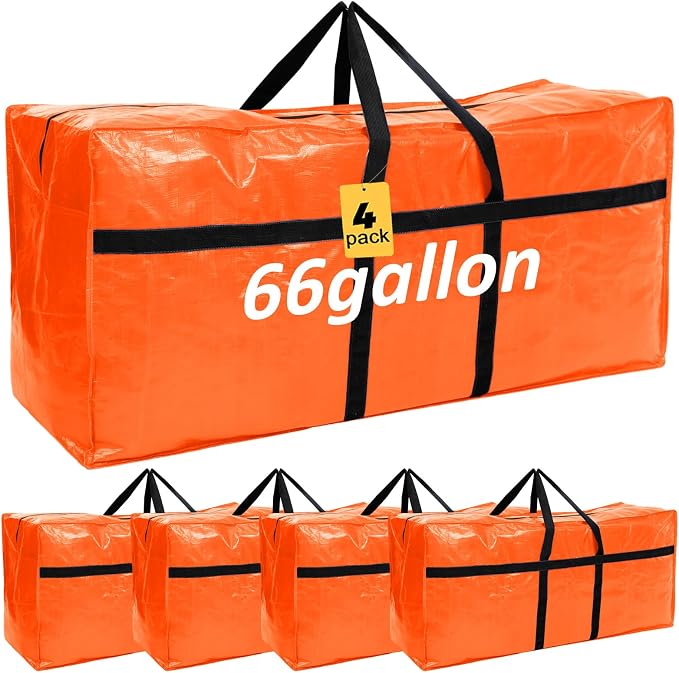 4 Pcs 66 Gallon Large Moving Bags by Clysee